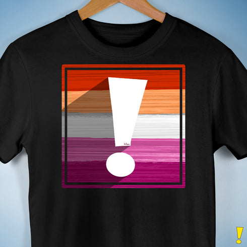 Lesbian Pride Flag Exclamation Point Premium Unisex T-Shirt